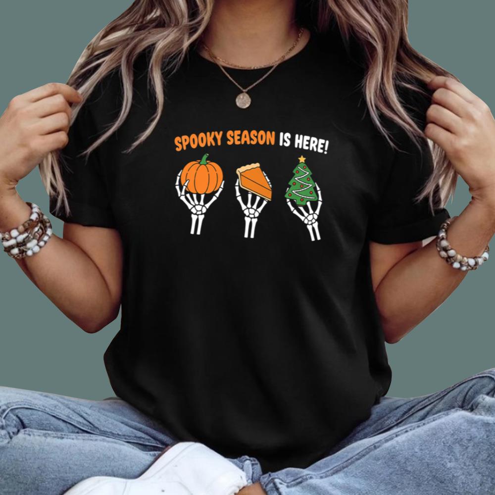 Spooky Season Is Here Pumpkin Pie Christmas Tree T-Shirt