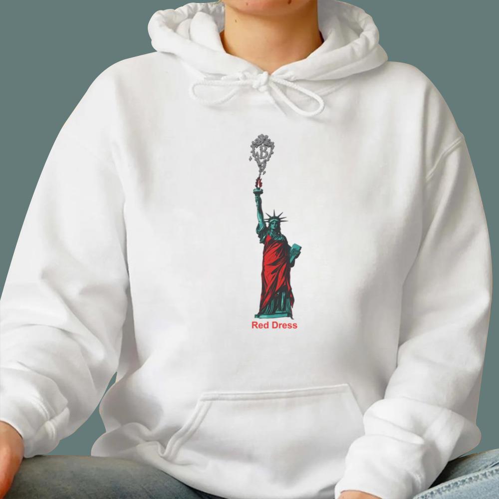 Statue Of Liberty Red Dress T-Shirt