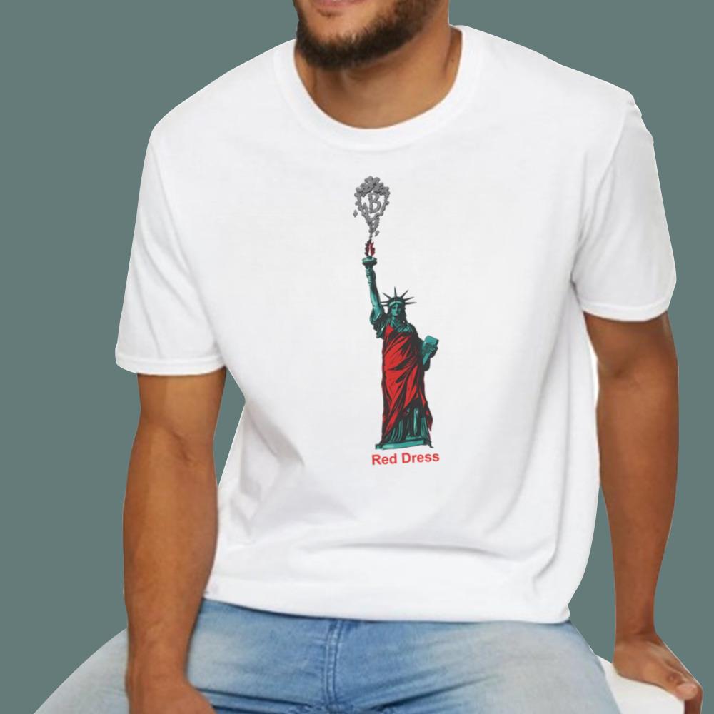 Statue Of Liberty Red Dress T-Shirt