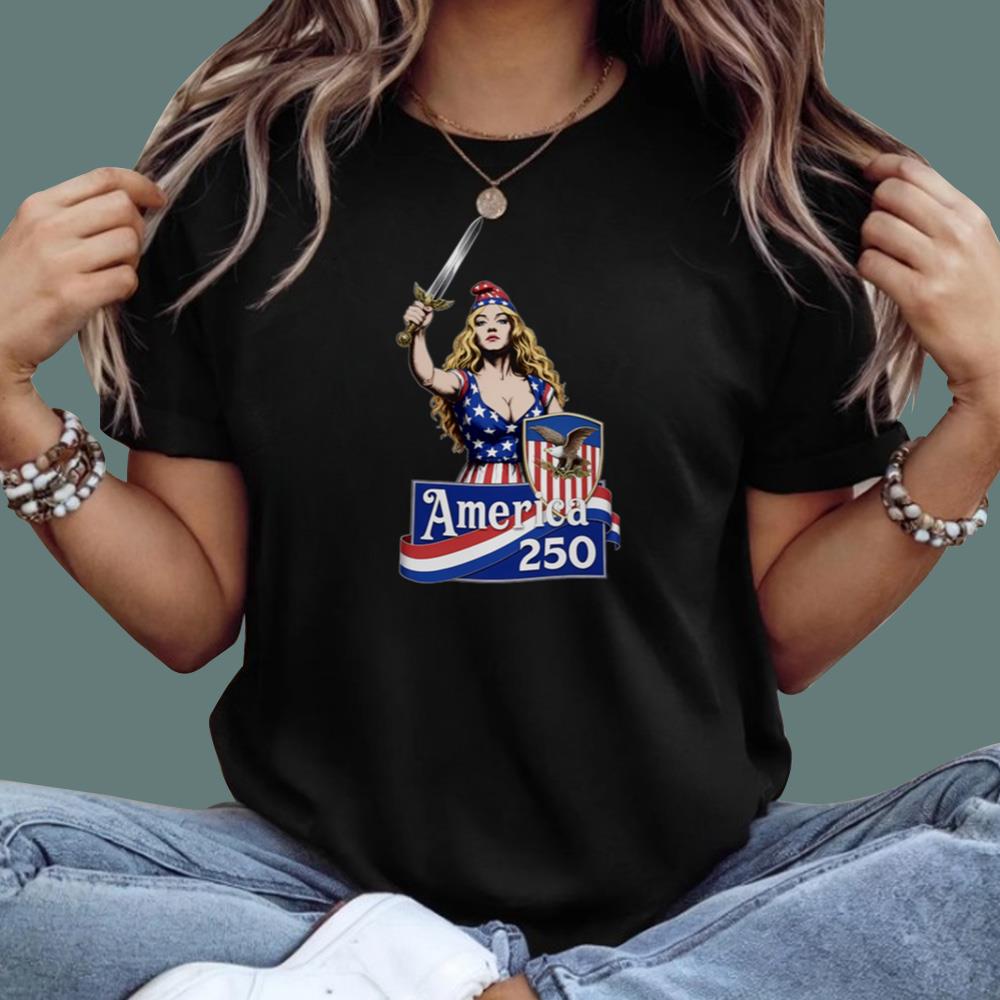 Strong Woman America 250 4th Of July T-Shirt