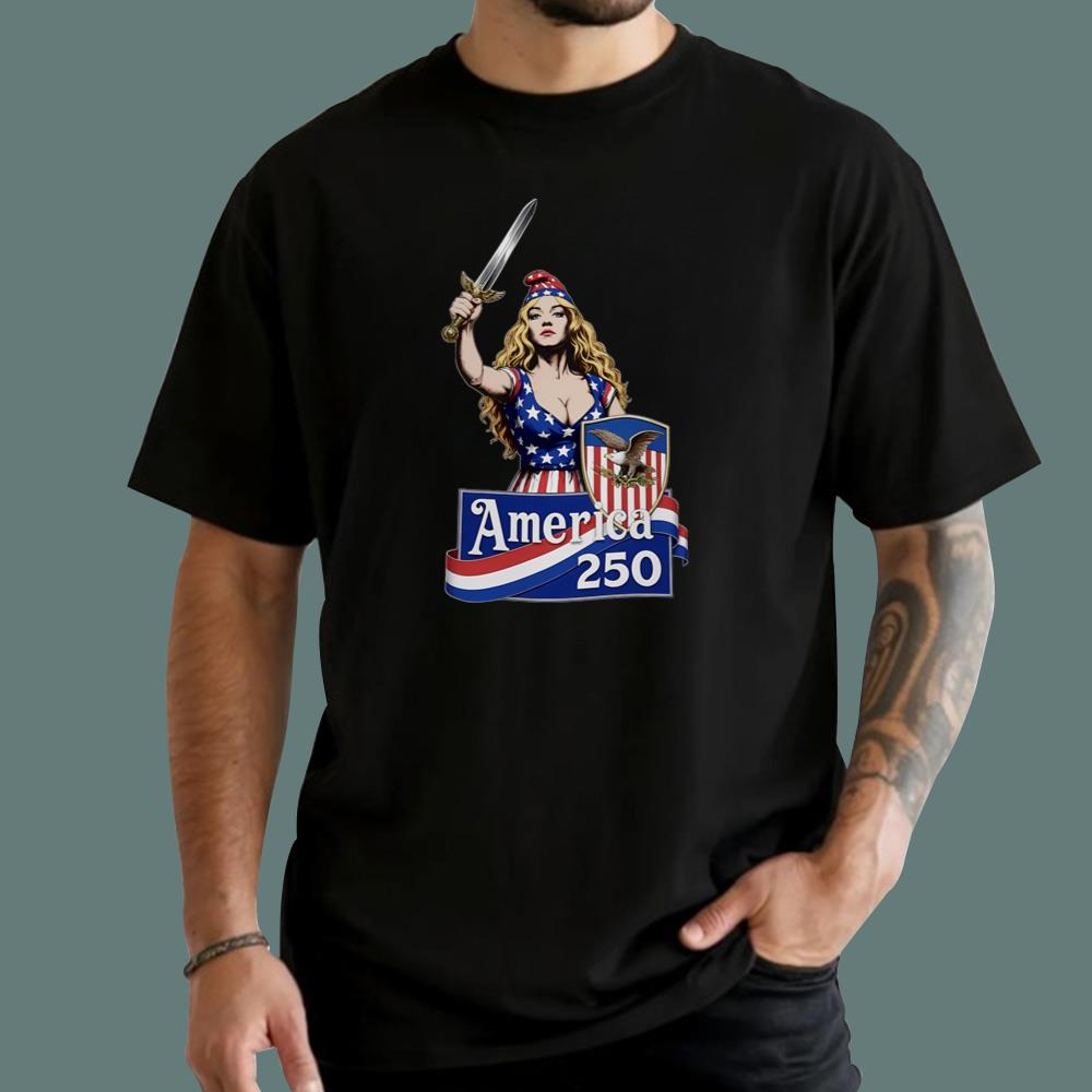 Strong Woman America 250 4th Of July T-Shirt