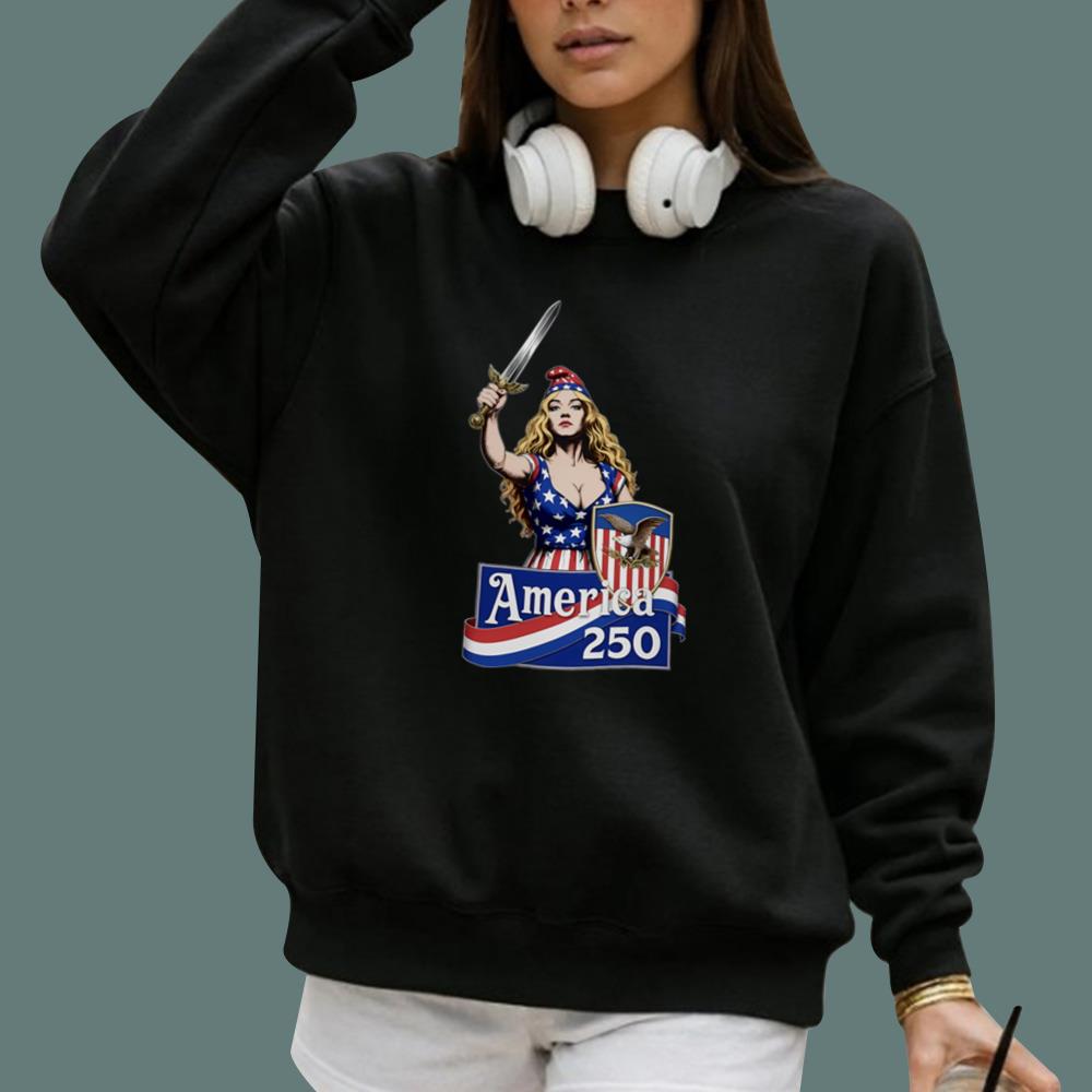 Strong Woman America 250 4th Of July T-Shirt