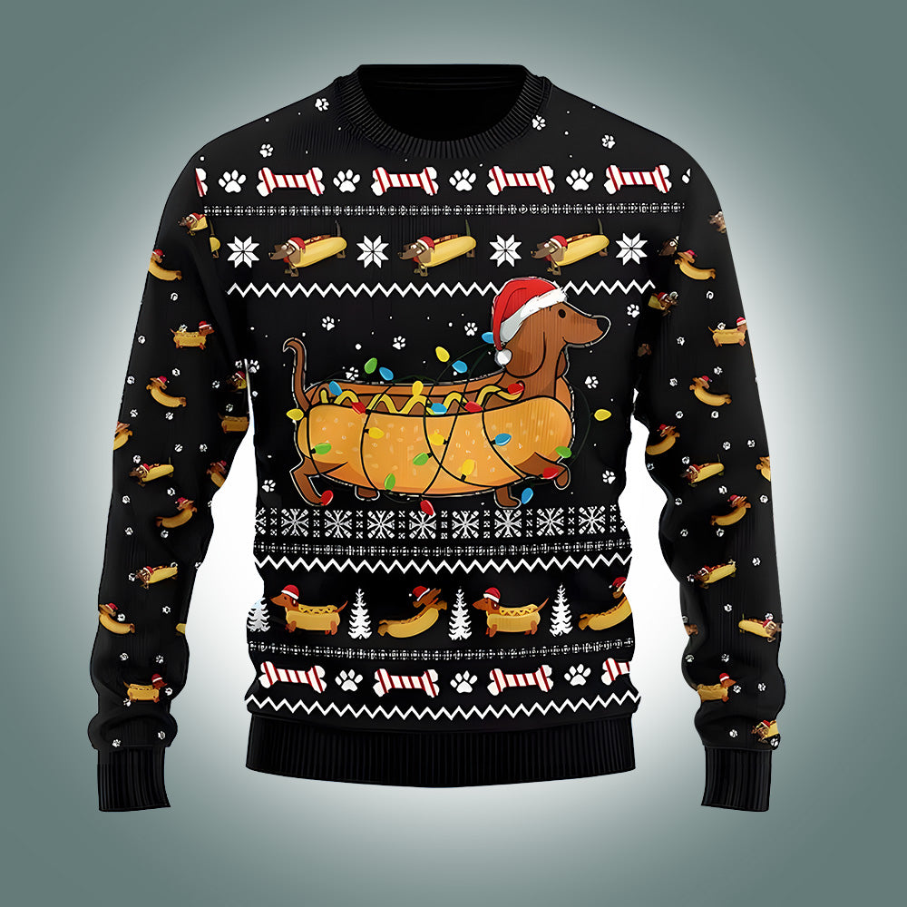 Taco Dachshund Ugly Christmas Sweater