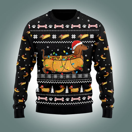 Taco Dachshund Ugly Christmas Sweater