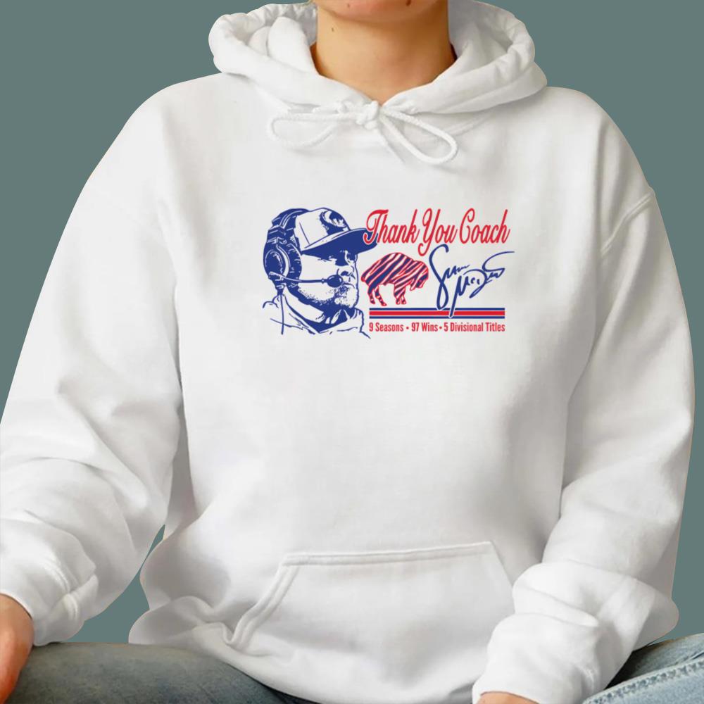 Thank You Coach Sean Mcdermott 9 Seasons 97 Wins 5 Divisionals Titles T-Shirt