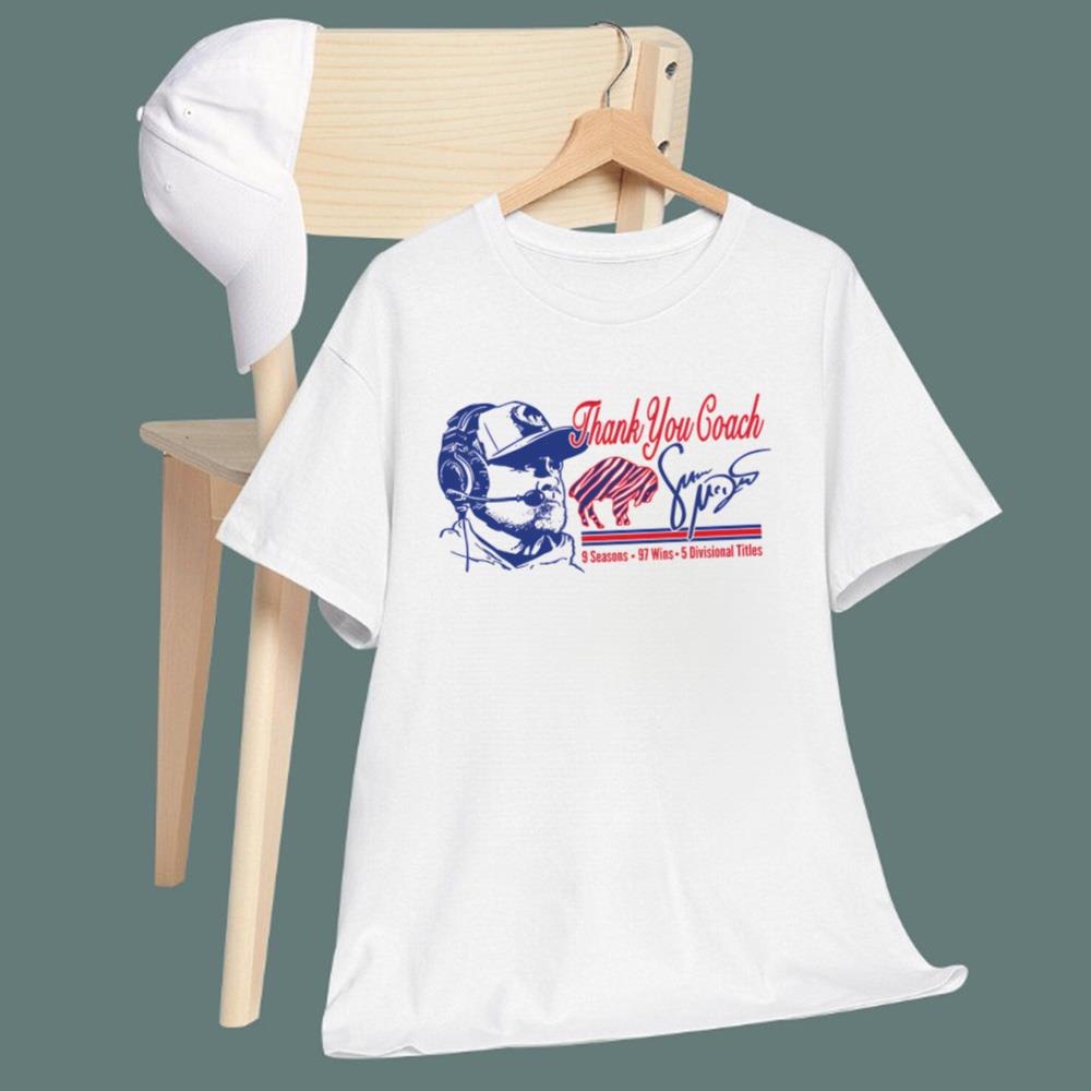 Thank You Coach Sean Mcdermott 9 Seasons 97 Wins 5 Divisionals Titles T-Shirt