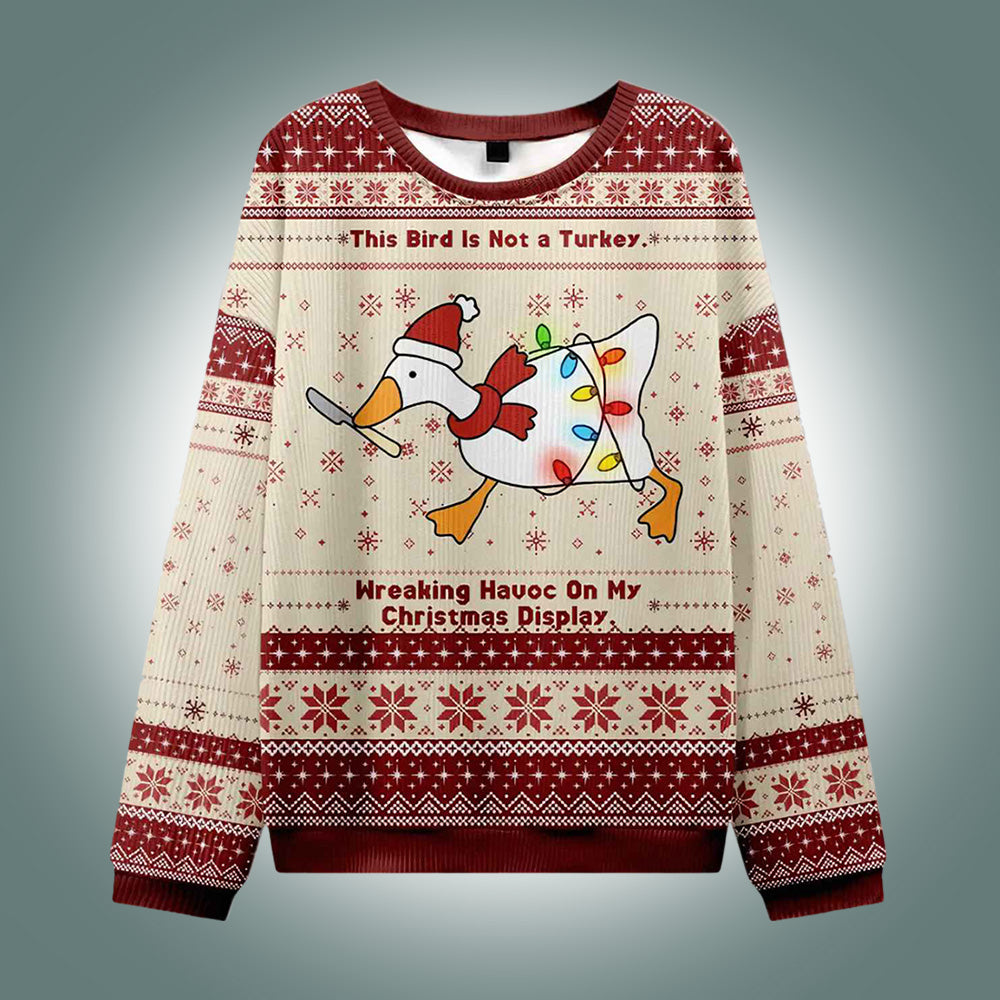 The Bird Is Not A Turkey Ugly Christmas Sweater