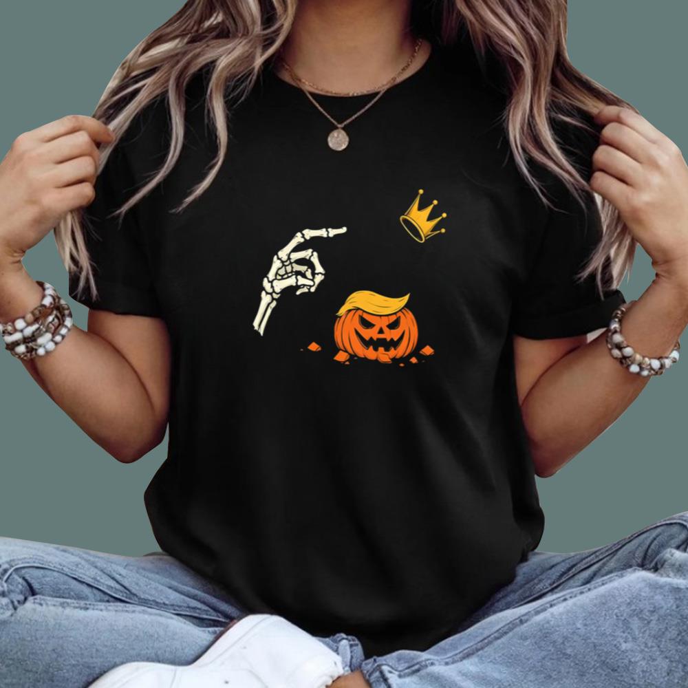 Trump Pumpkin Skeleton No King T-Shirt