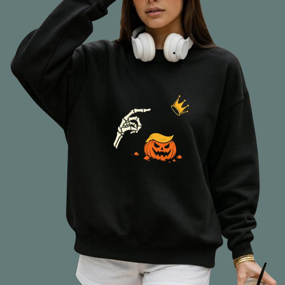 Trump Pumpkin Skeleton No King T-Shirt