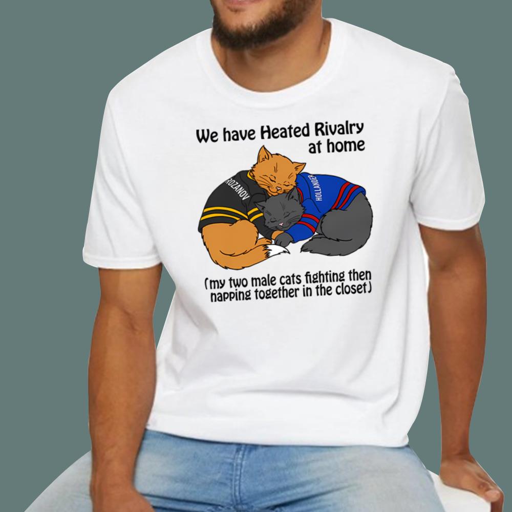 We Have Heated Rivalry At Home My Two Male Cats Fighting T-Shirt