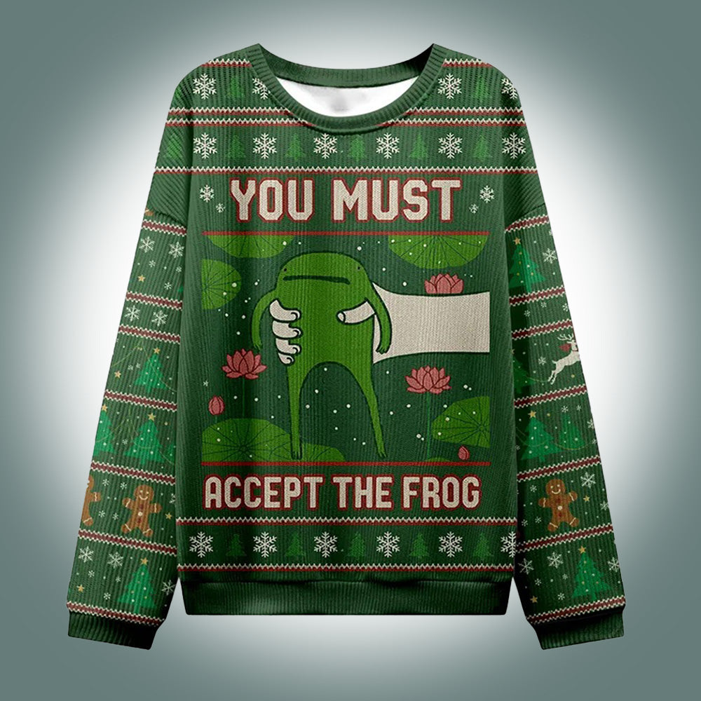 You Must Accept The Frog Ugly Christmas Sweater