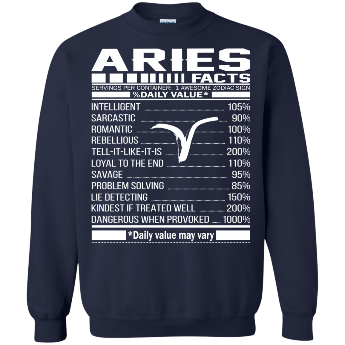 Aries Facts - Awesome Zodiac Sign - %Daily Value Shirt, Hoodie, Tank - TeeDragons