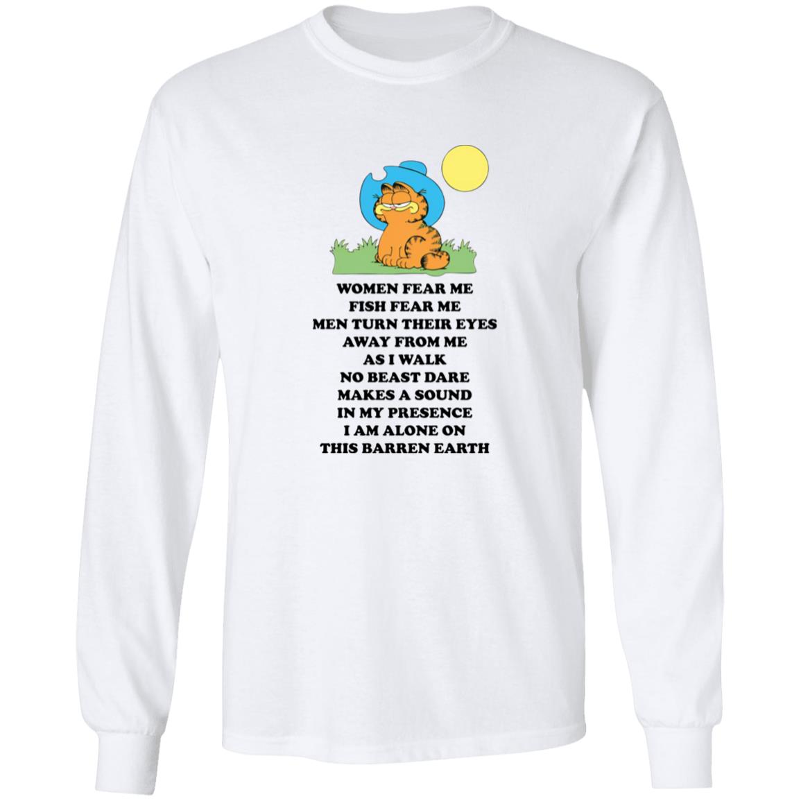 Garfield Women Fear Me Fish Fear Me Men Turn Their Eyes Shirt