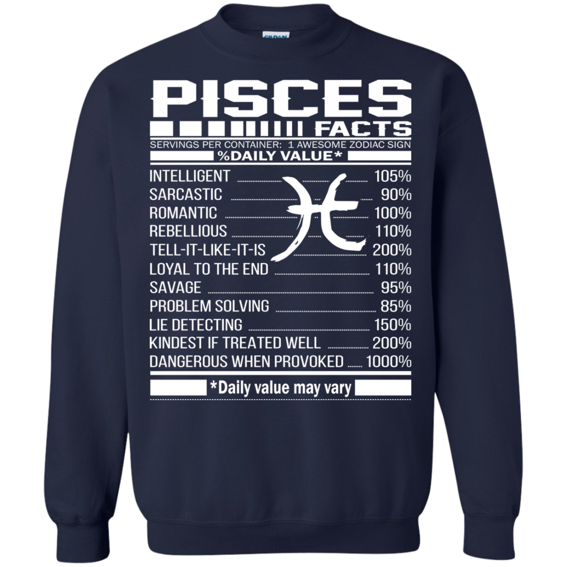 Pisces Facts - Awesome Zodiac Sign - %Daily Value Shirt, Hoodie, Tank - TeeDragons