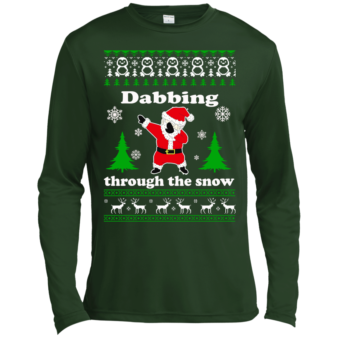 Santa Dabbing Through The Snow Christmas Sweater TeeDragons