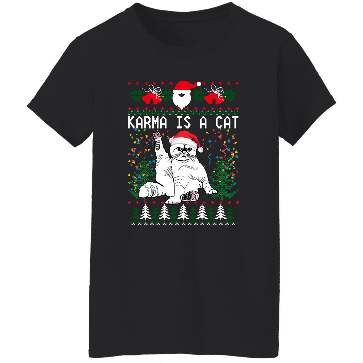 Karma Is A Cat Christmas Sweater