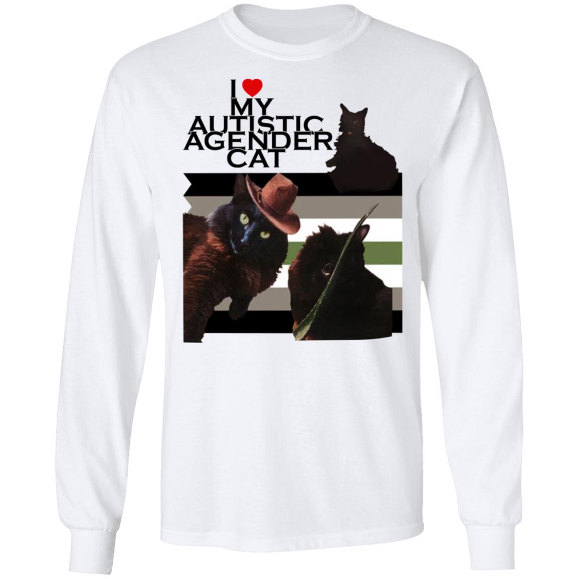 I Love My Autistic Agender Cat Shirt