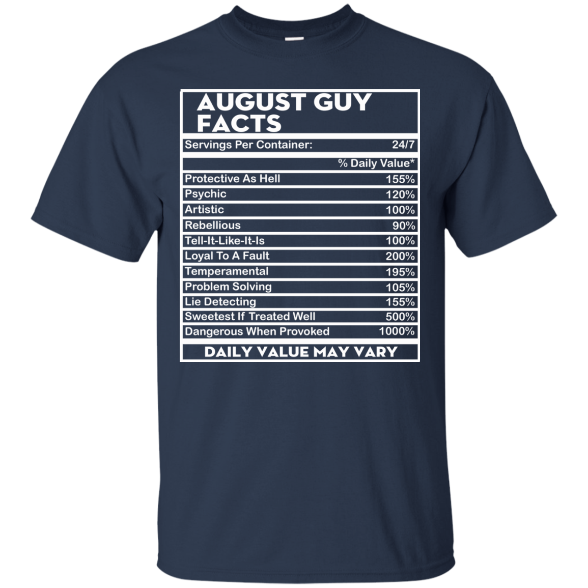 August Guy Facts - Servings Per Container 24/7 Shirt, Hoodie - TeeDragons