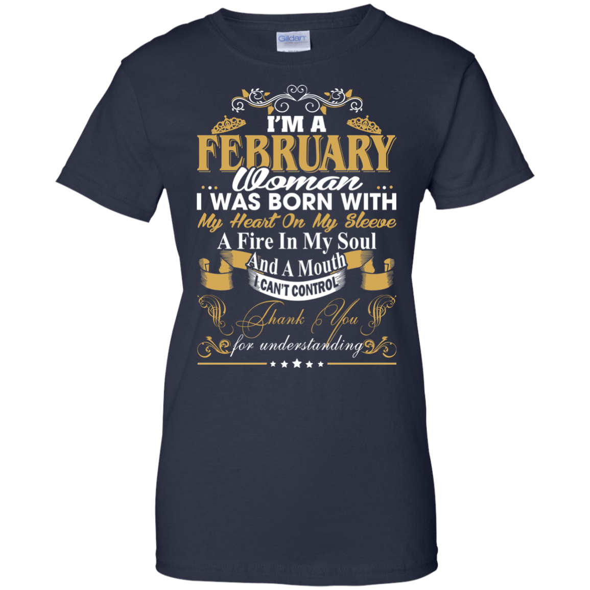 I Am A February Woman - I Was Born With My Heart On My Sleeve T-Shirt - TeeDragons