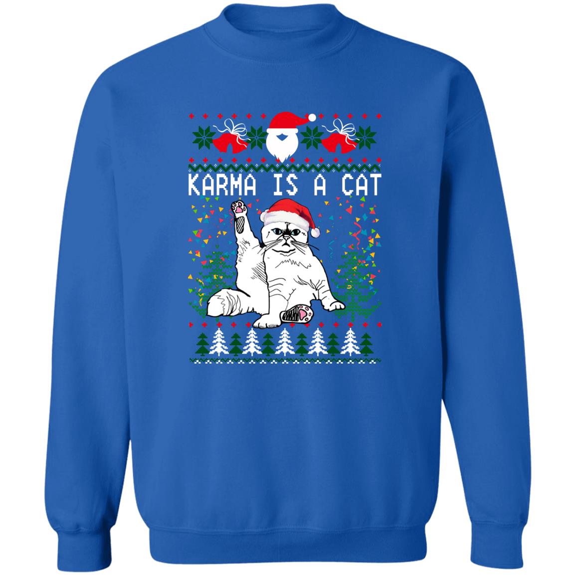 Karma Is A Cat Christmas Sweater