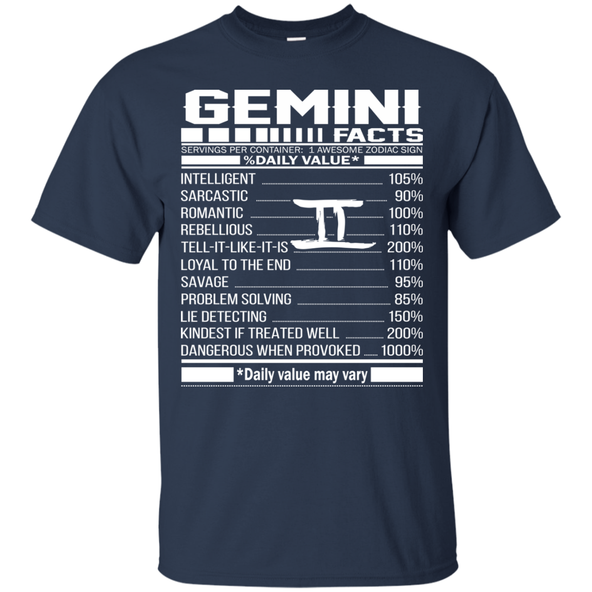 Gemini Facts - Awesome Zodiac Sign - %Daily Value Shirt, Hoodie, Tank - TeeDragons