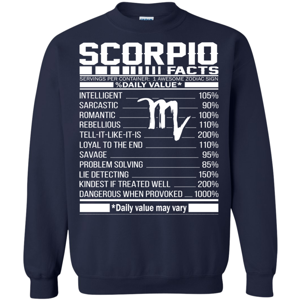 Scorpio Facts - Awesome Zodiac Sign - %Daily Value Shirt, Hoodie, Tank - TeeDragons