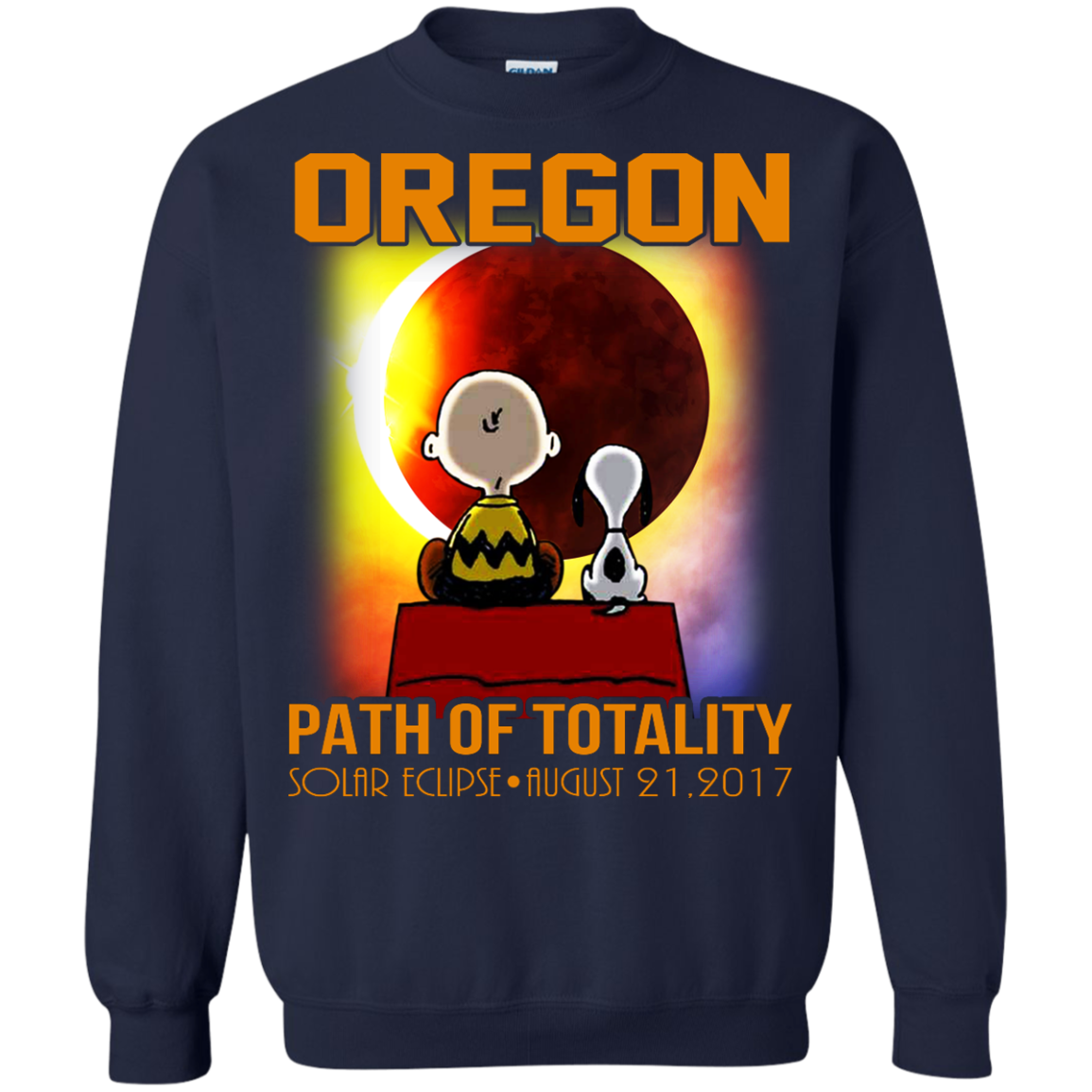 Snoopy and Charlie Brown - Oregon - Path Of Totality Solar Eclipse T-Shirt - TeeDragons