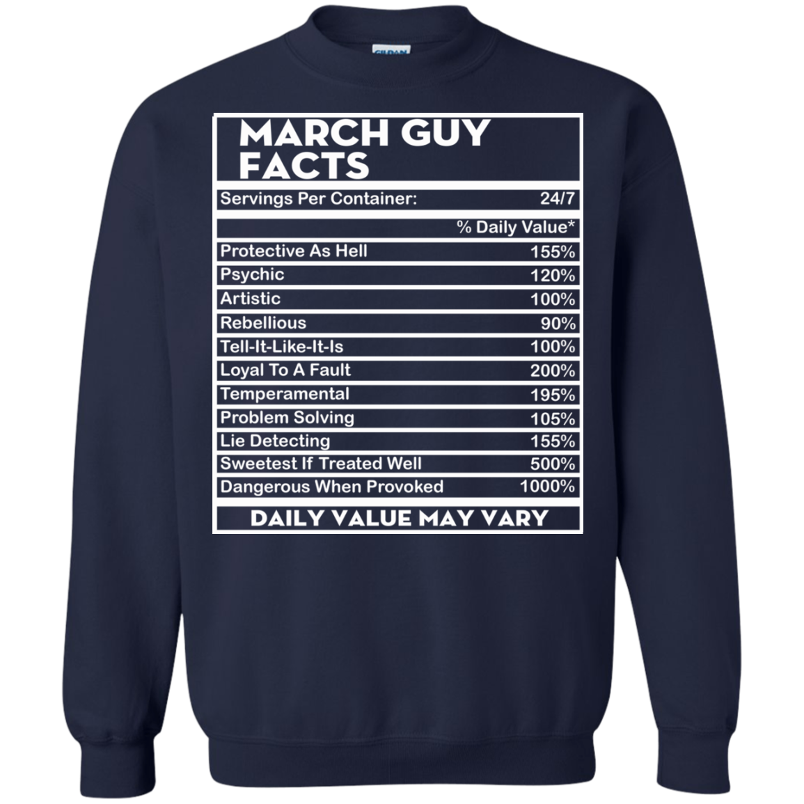 March Guy Facts - Servings Per Container 24/7 Shirt, Hoodie - TeeDragons