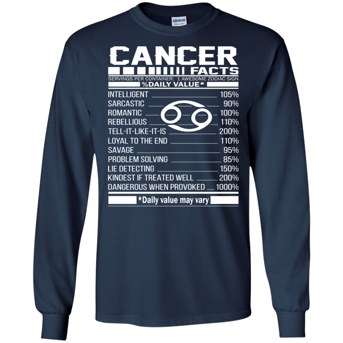 Cancer Facts - Awesome Zodiac Sign - %Daily Value Shirt, Hoodie, Tank - TeeDragons