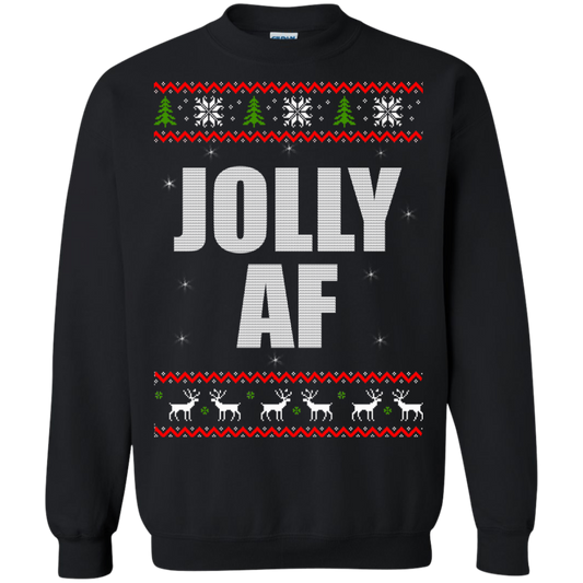 Jolly AF Christmas Sweater, Hoodie - TeeDragons