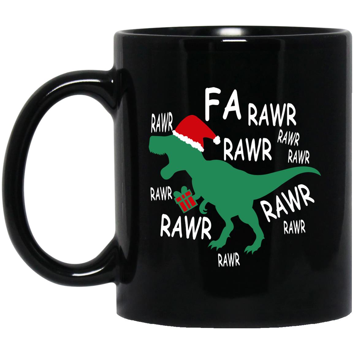 Dinosaur Christmas Fa Rawr Rawr Santa Rex Mugs - TeeDragons