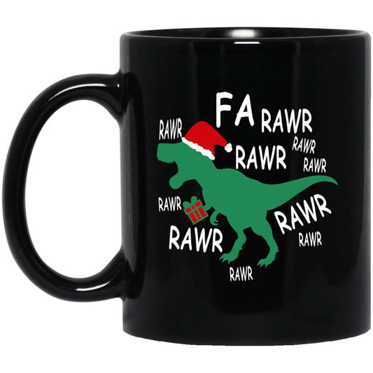 Dinosaur Christmas Fa Rawr Rawr Santa Rex Mugs - TeeDragons