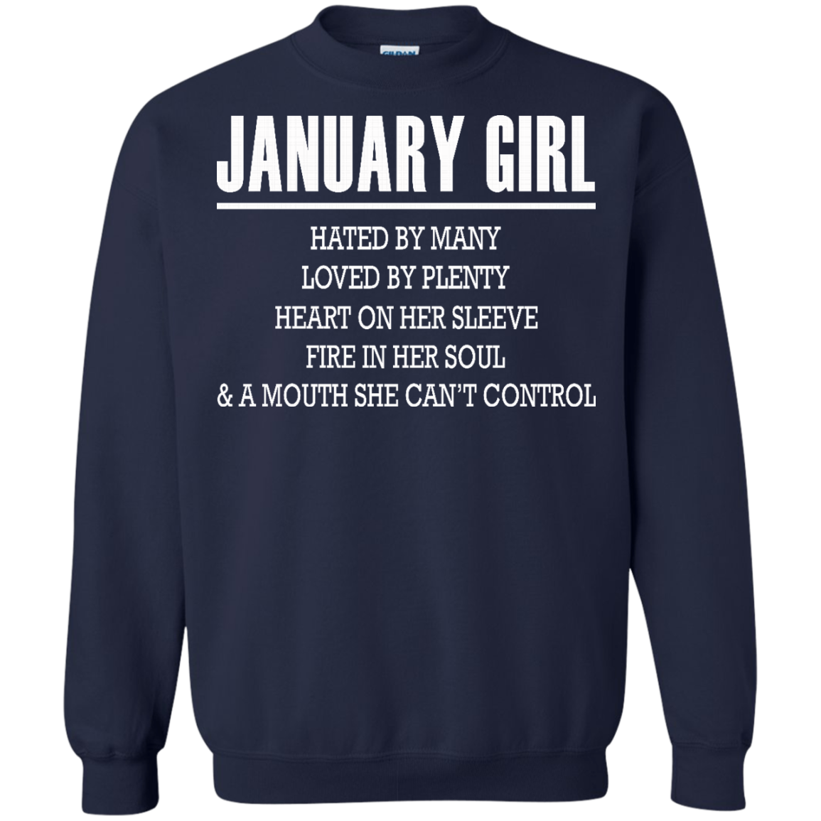 January Girl - Hated By Many, Loved By Plenty Heart On Her Sleeve T-Shirt - TeeDragons