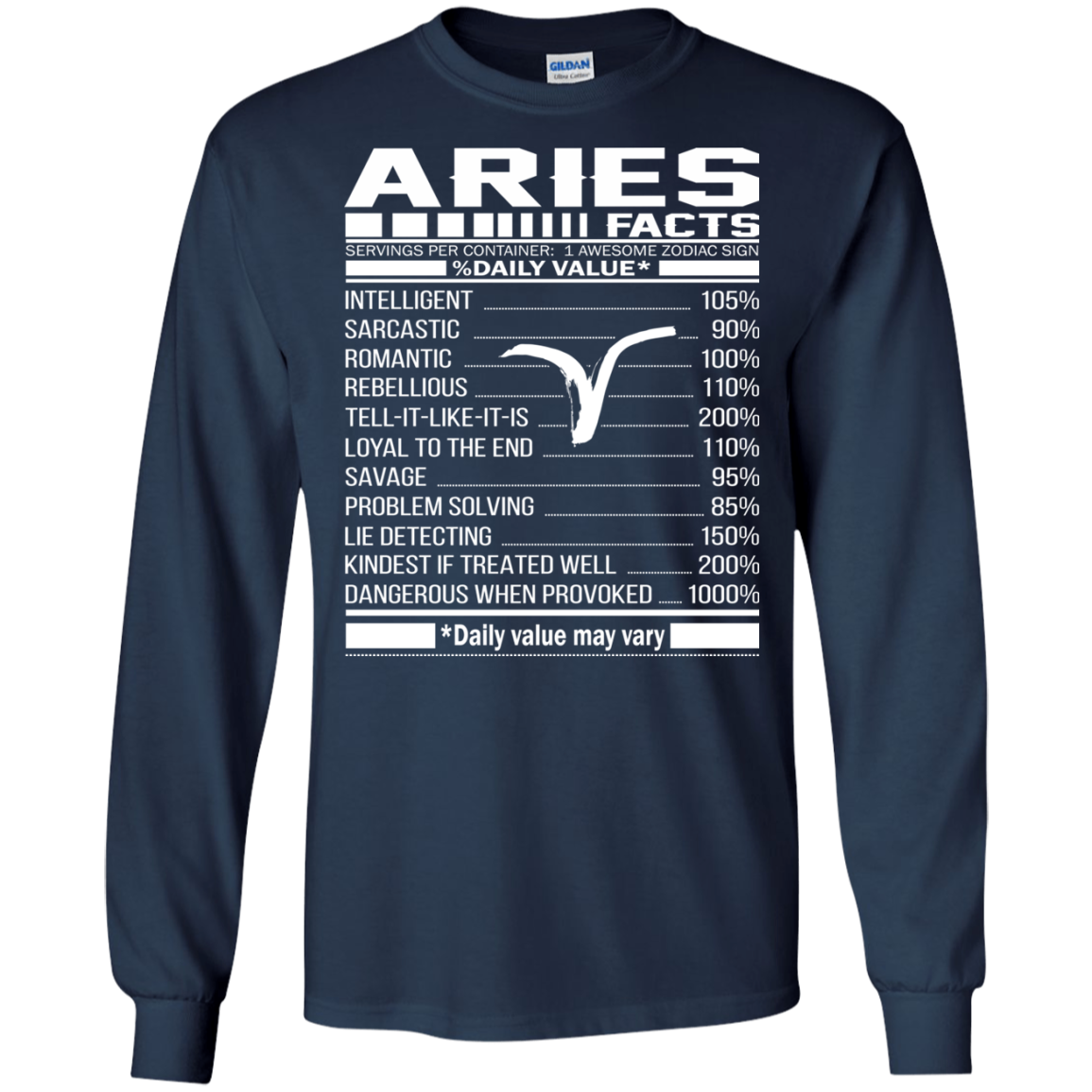 Aries Facts - Awesome Zodiac Sign - %Daily Value Shirt, Hoodie, Tank - TeeDragons