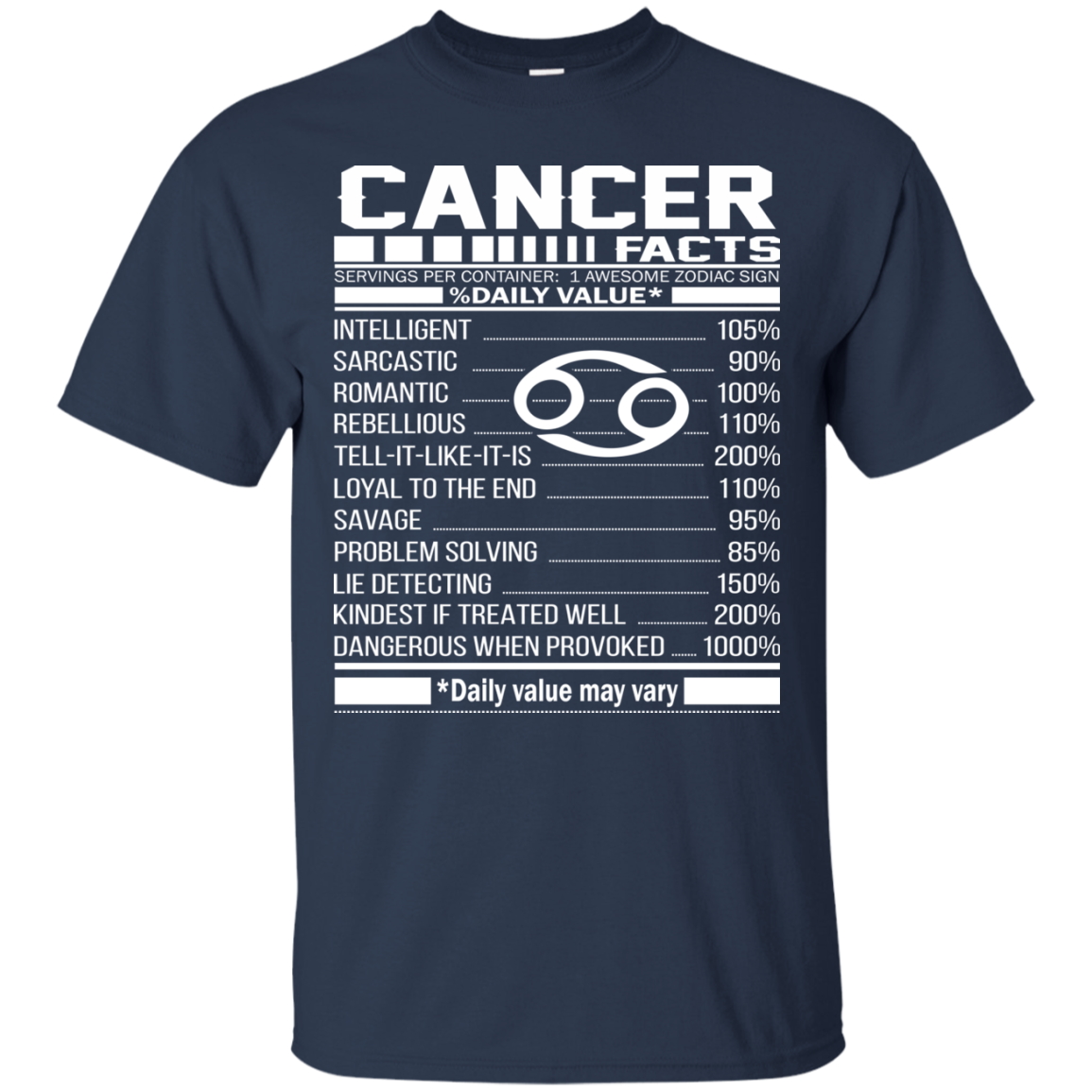 Cancer Facts - Awesome Zodiac Sign - %Daily Value Shirt, Hoodie, Tank - TeeDragons