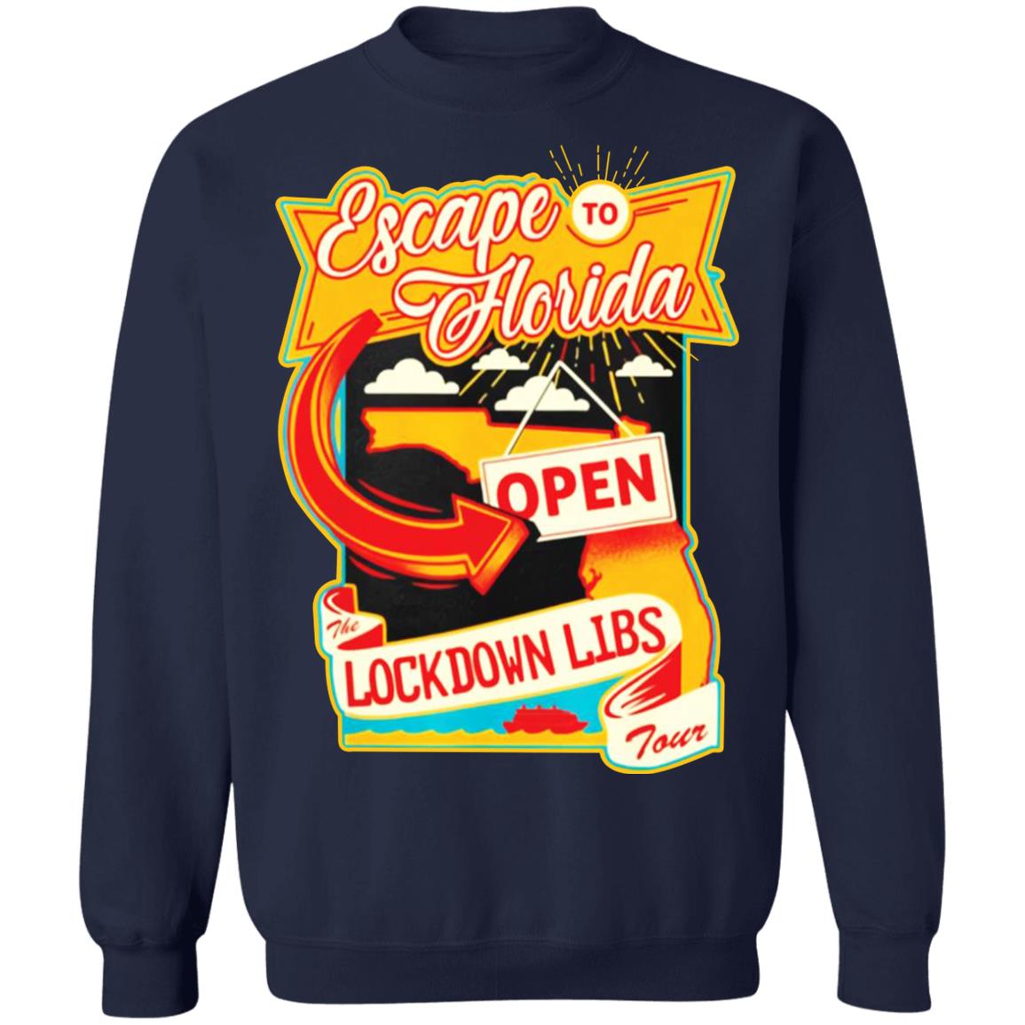 Desantis Escape To Florida Open Lockdown Libs Tour Shirt