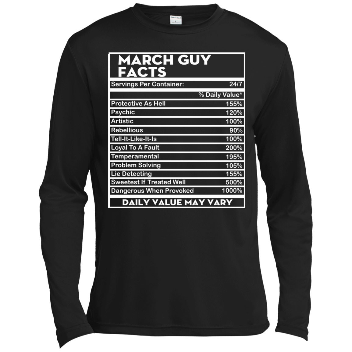 March Guy Facts - Servings Per Container 24/7 Shirt, Hoodie - TeeDragons