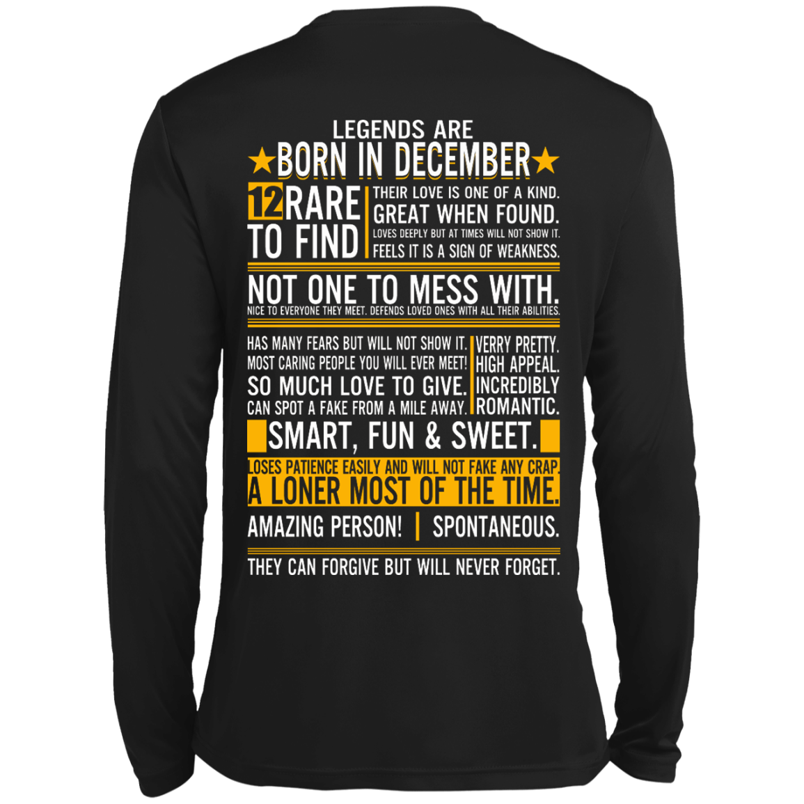 Legends Are Born In December - 12 Rare To Find Shirt - Back Design - TeeDragons