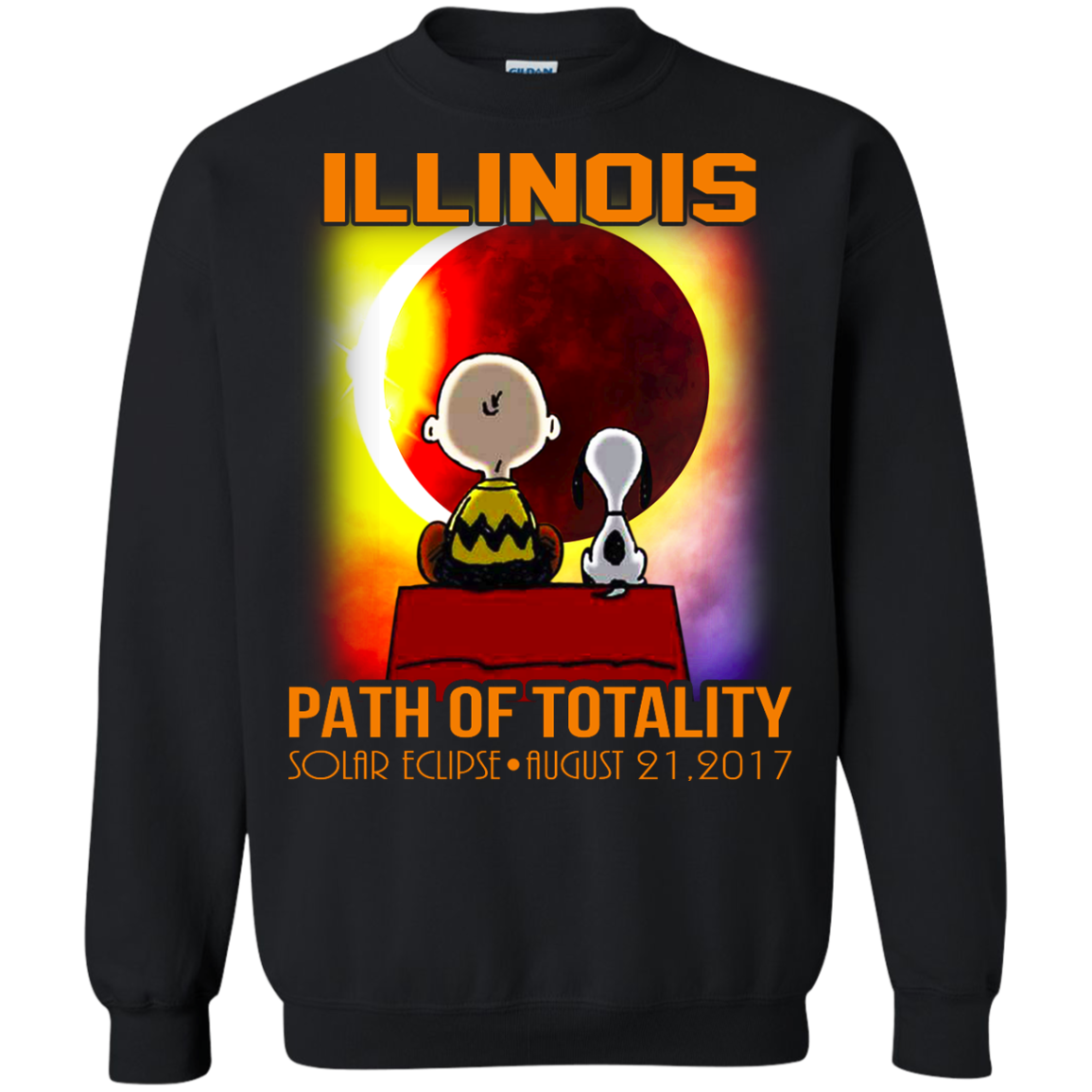 Snoopy and Charlie Brown - Illinois - Path Of Totality Solar Eclipse T-Shirt - TeeDragons