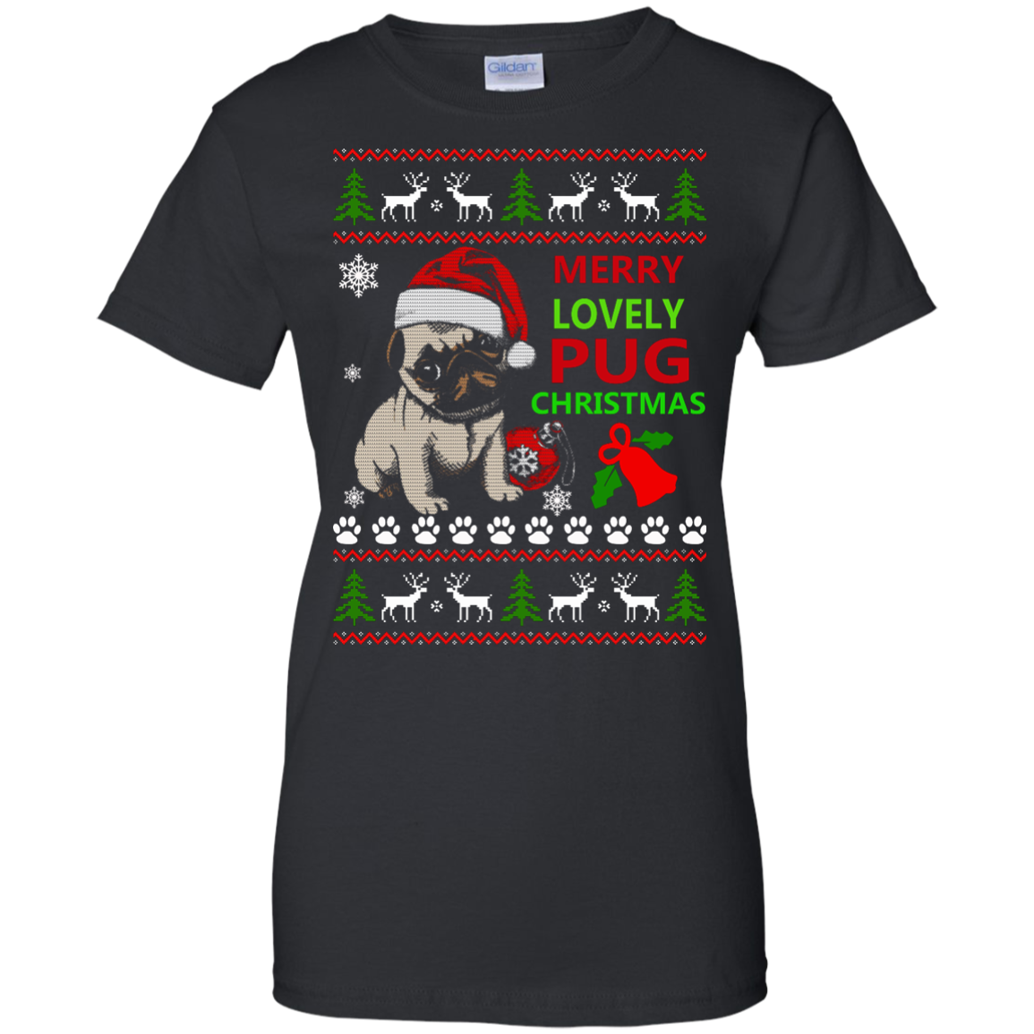 Merry Lovely Pug Christmas Sweater. Hoodie - TeeDragons