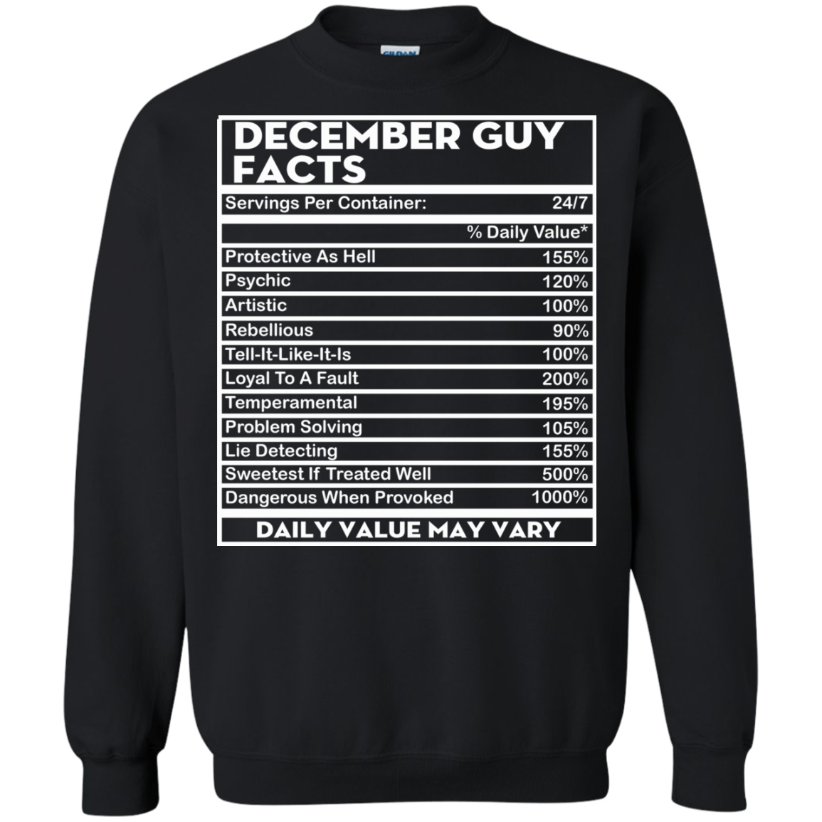 December Guy Facts - Servings Per Container 24/7 Shirt, Hoodie - TeeDragons