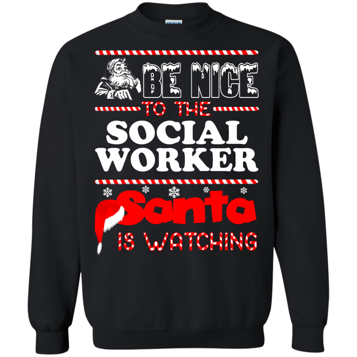 Be Nice To The Social Worker Santa Is Watching Shirt, Hoodie, Tank - TeeDragons