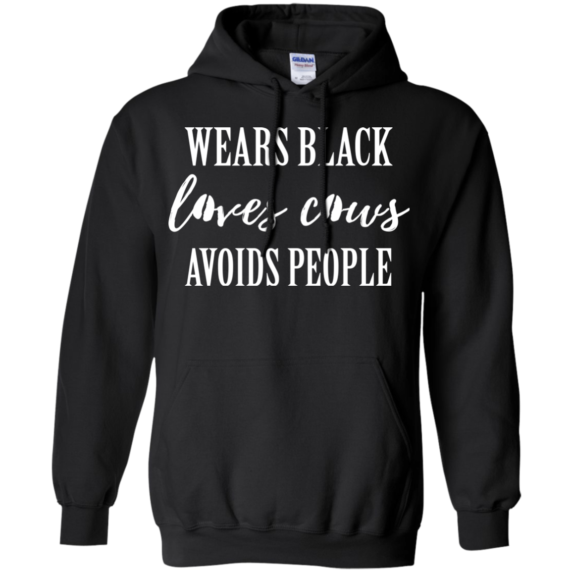 Wears Black Loves Cows Avoids People Shirt - TeeDragons