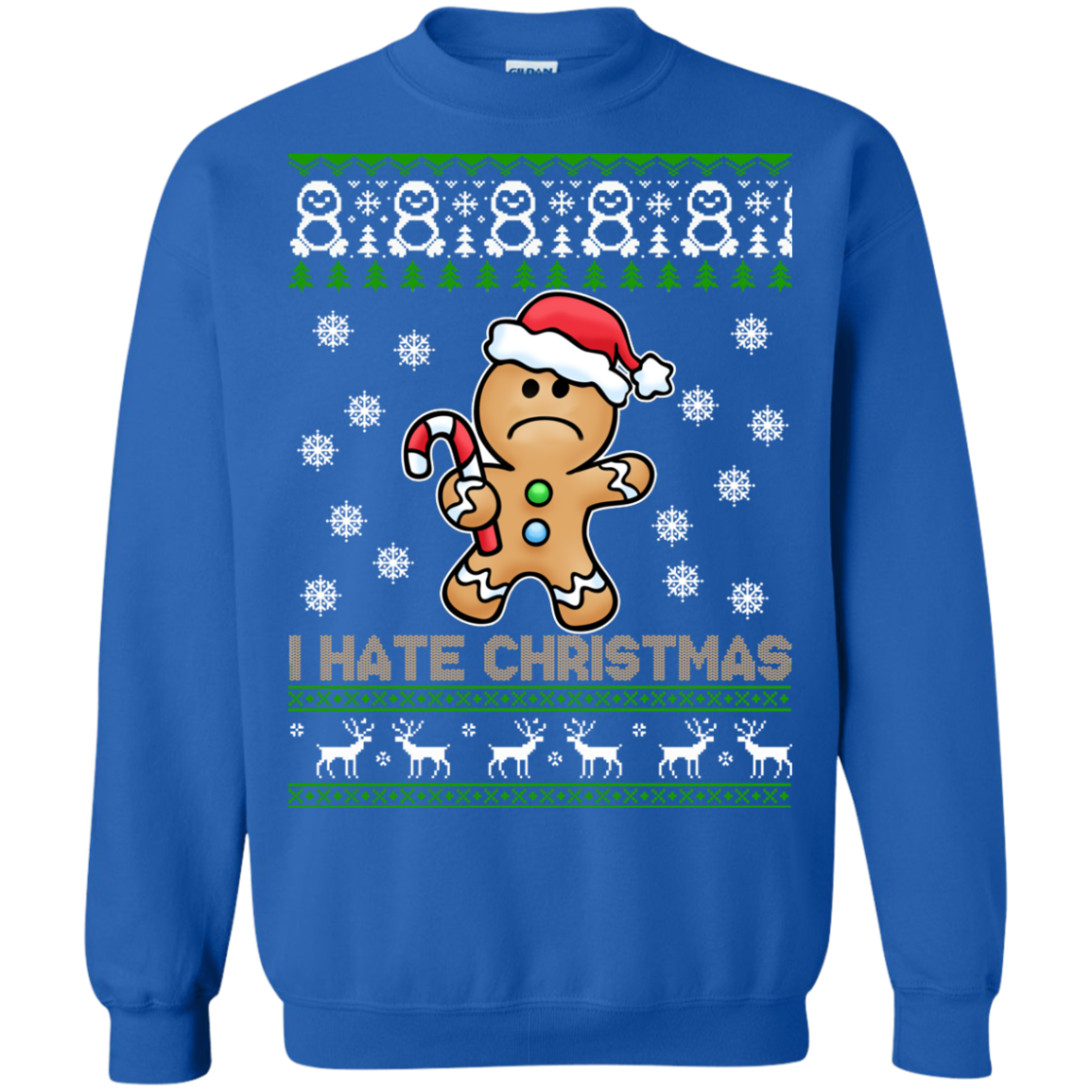 Gingerbread Man - I Hate Christmas Sweater - TeeDragons