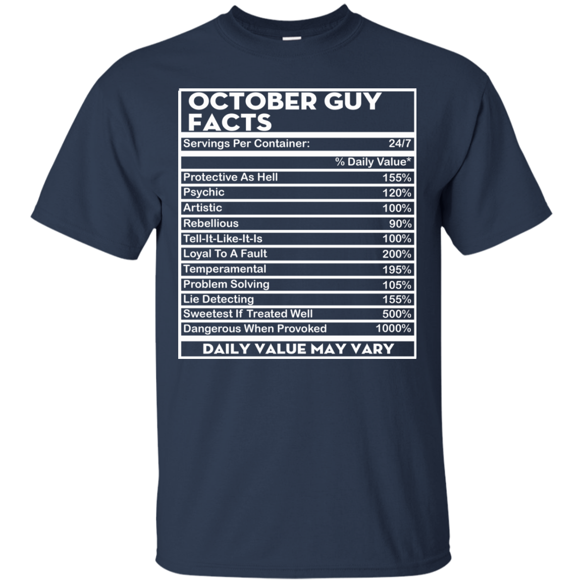 October Guy Facts - Servings Per Container 24/7 Shirt, Hoodie - TeeDragons