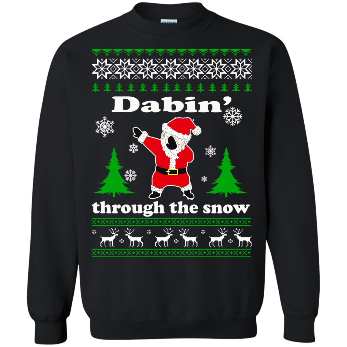 Dabbin Through the Snow Santa Ugly Christmas Sweater - TeeDragons