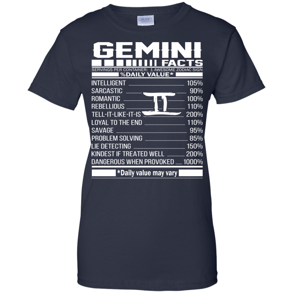 Gemini Facts - Awesome Zodiac Sign - %Daily Value Shirt, Hoodie, Tank - TeeDragons