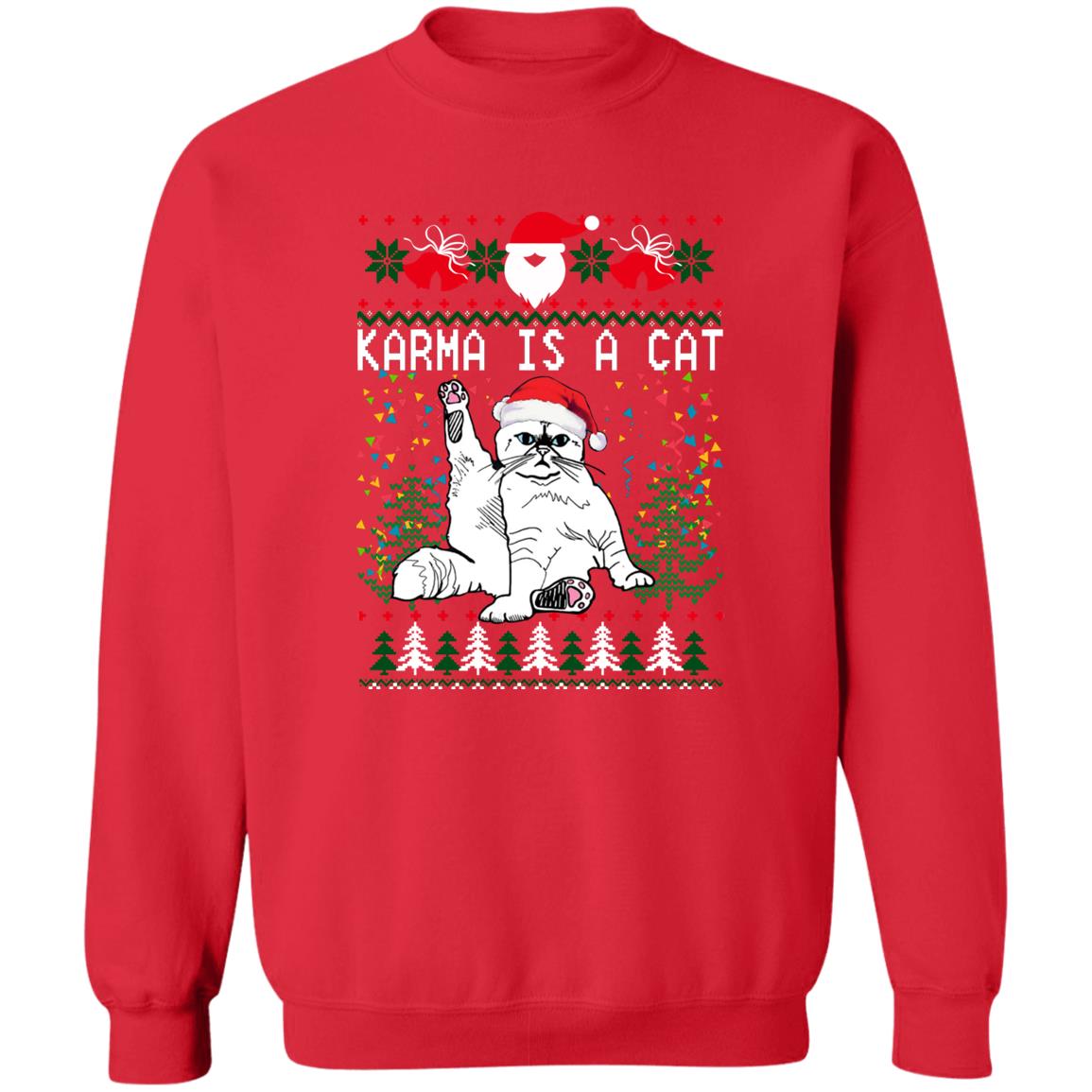 Karma Is A Cat Christmas Sweater