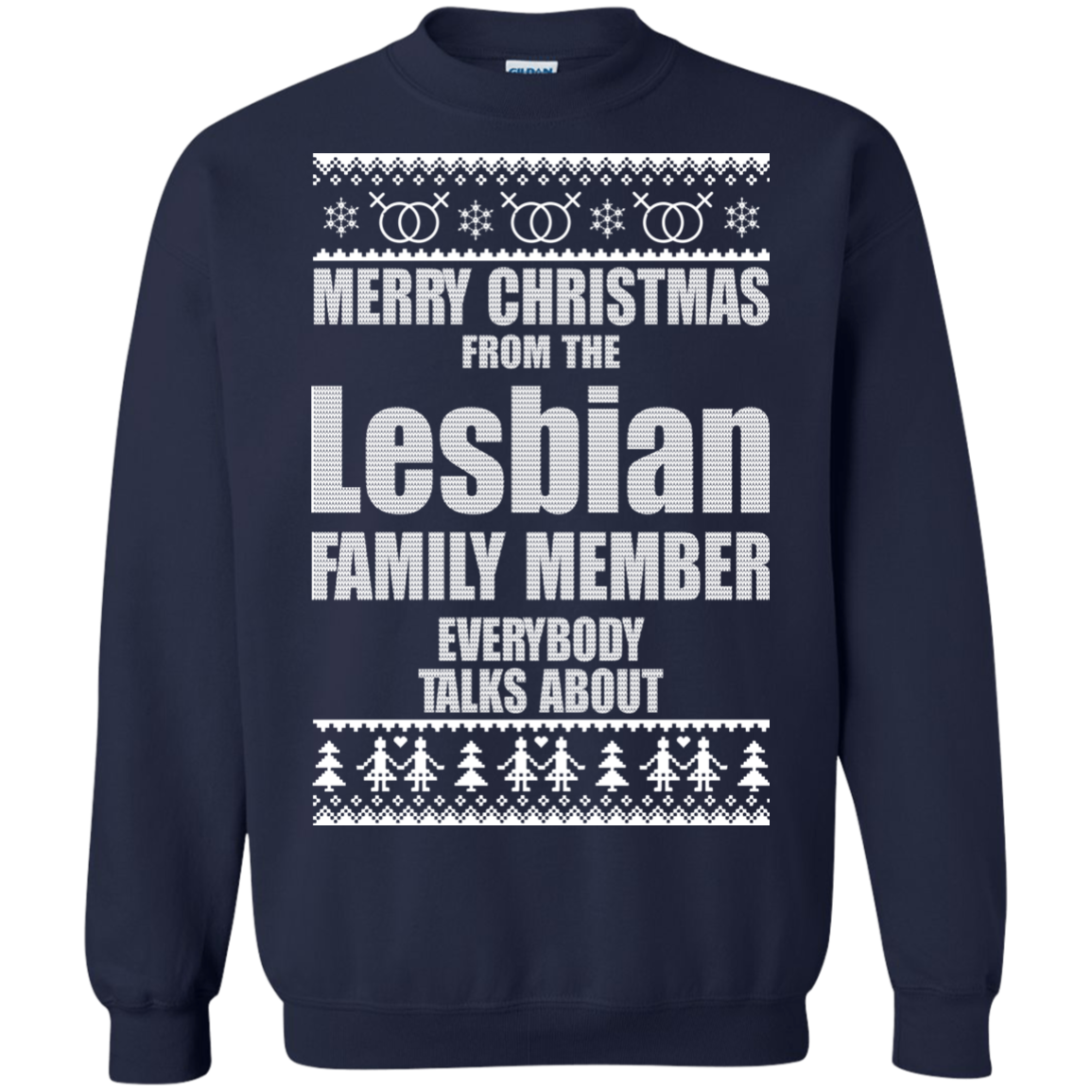 Merry Christmas From The Lesbian Family Member Christmas Sweater - TeeDragons