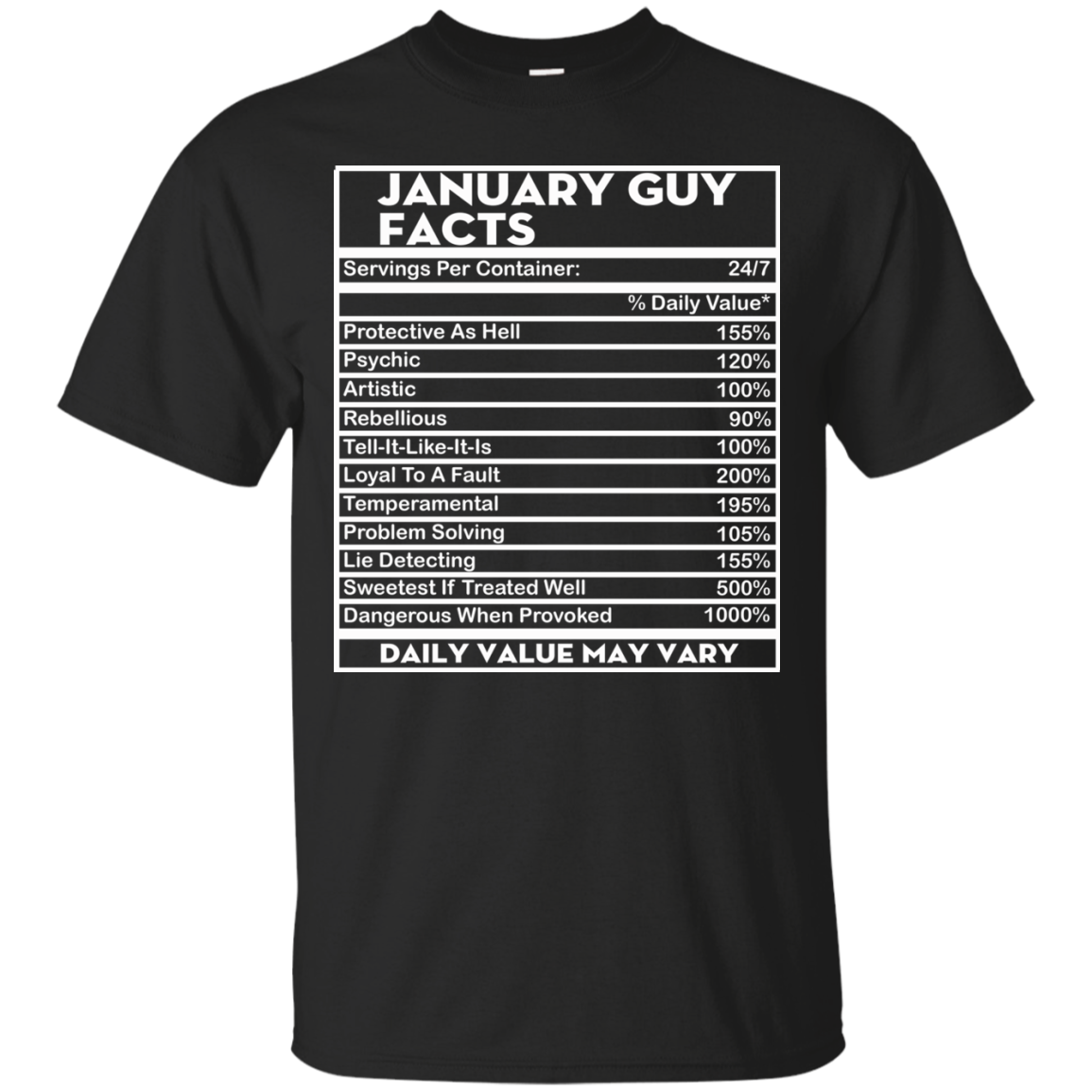 January Guy Facts - Servings Per Container 24/7 Shirt, Hoodie - TeeDragons